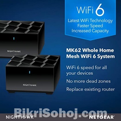 Netgear Whole Home MK62 AX1800 Mbps WiFi 6 System